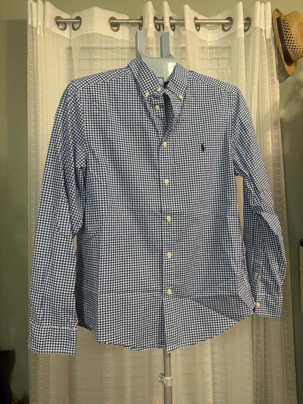 Ralph Lauren Natural Stretch Gingham Button-Down Shirt Size XL (18-20)